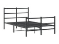 Metal bed frame without mattress, with black bed legs, 120x190cm