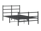 Metal bed frame without mattress, with black bed legs, 120x190cm
