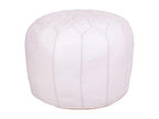 White leather pouf 48x48x38h