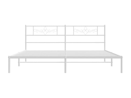Metal bed frame with white headboard 200x200