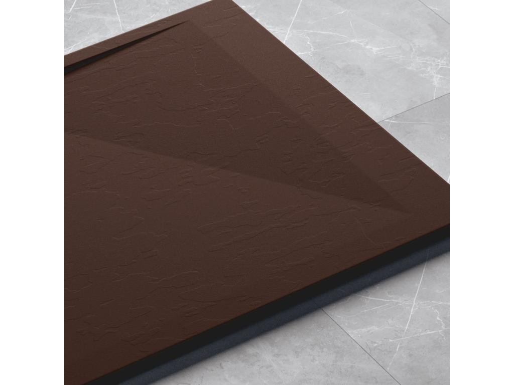 Chocolate shower tray with smooth finish, Meublita SIDE color grid - 150x90 cm