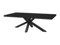Meublita - Rectangular Table 230cm Black Wood Look Black Metal Star Base