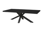 Meublita - Rectangular Table 230cm Black Wood Look Black Metal Star Base