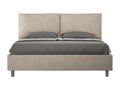 Bed with upholstered slatted base 160x200 microfiber sand Meublita