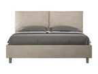 Bed with upholstered slatted base 160x200 microfiber sand Meublita