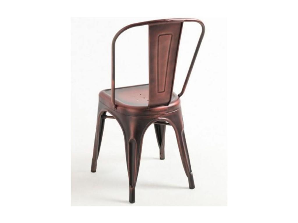 Kontoir Vintage Industrial Steel Chair - Red