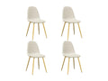 Set of 4 cream velvet dining chairs