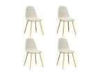 Set of 4 cream velvet dining chairs