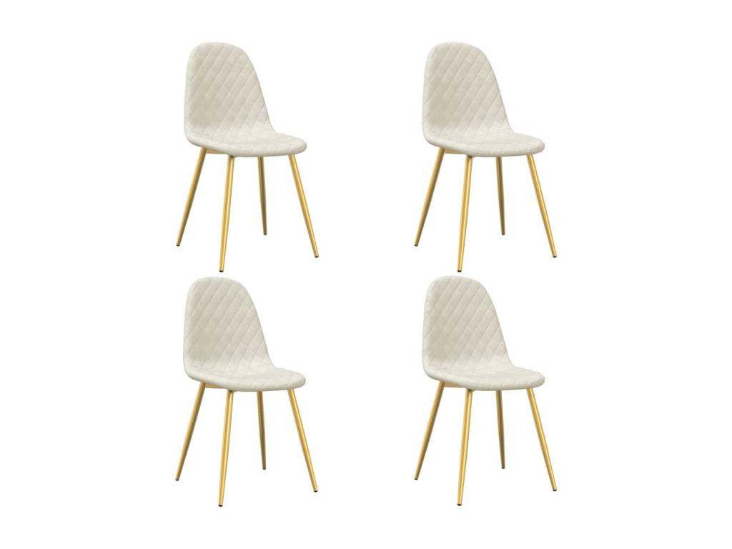 Set of 4 cream velvet dining chairs