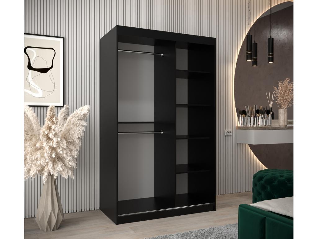Meublita T2 Sliding Door Wardrobe 200/120/62 2 Doors Black/Black