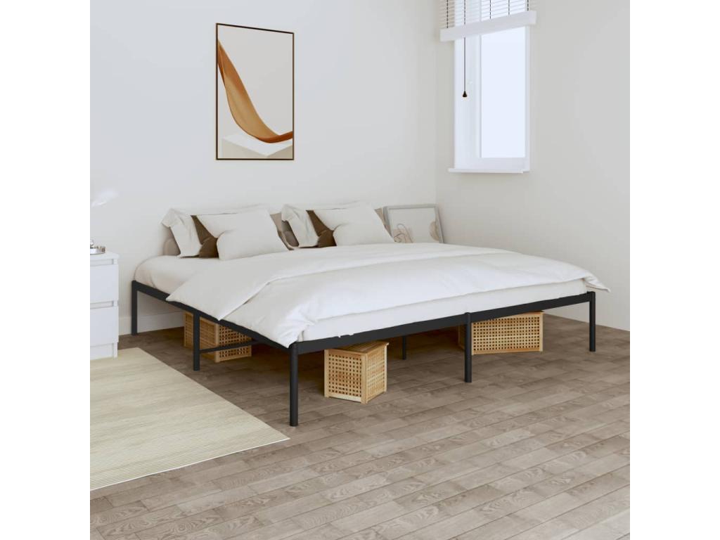 Black metal bed frame 180x200 cm