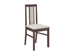 Dark walnut wood and Meublita-Tissu fabric chair 27124