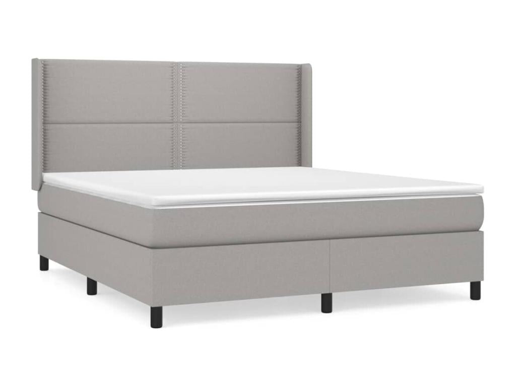 Meublita bed base with light grey mattress 160x200cm fabric