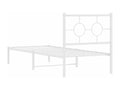 Metal bed frame with white headboard 75x190
