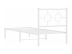 Metal bed frame with white headboard 75x190