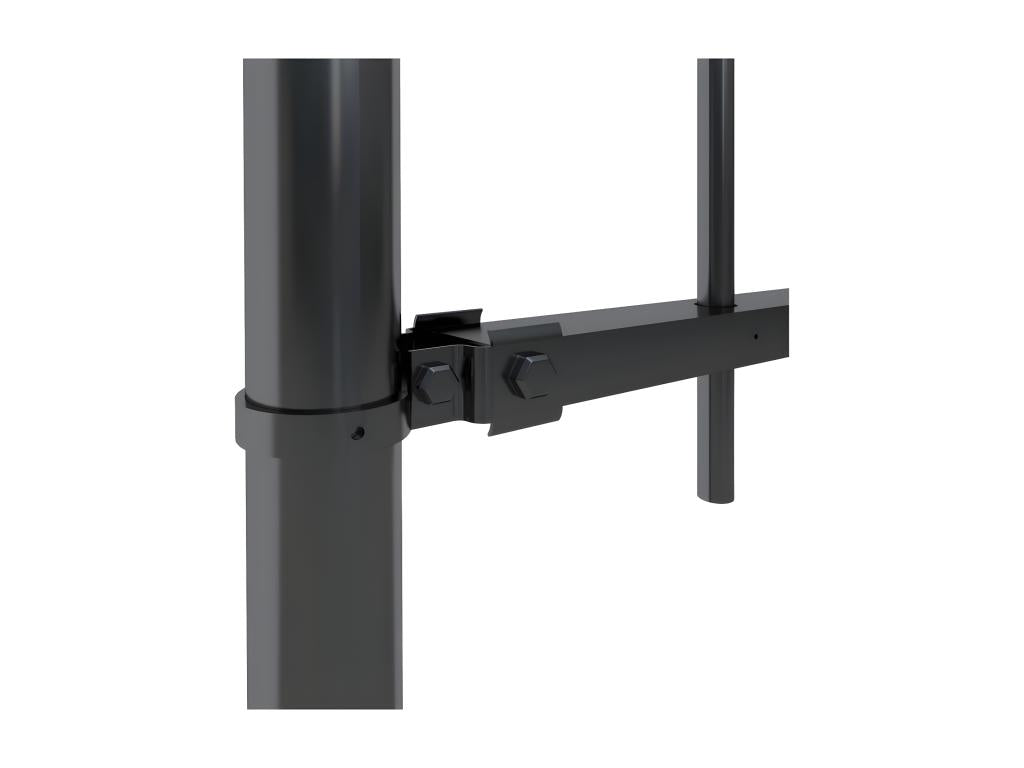 Garden fence with hoop top, steel, 15.3 x 0.8 m, black