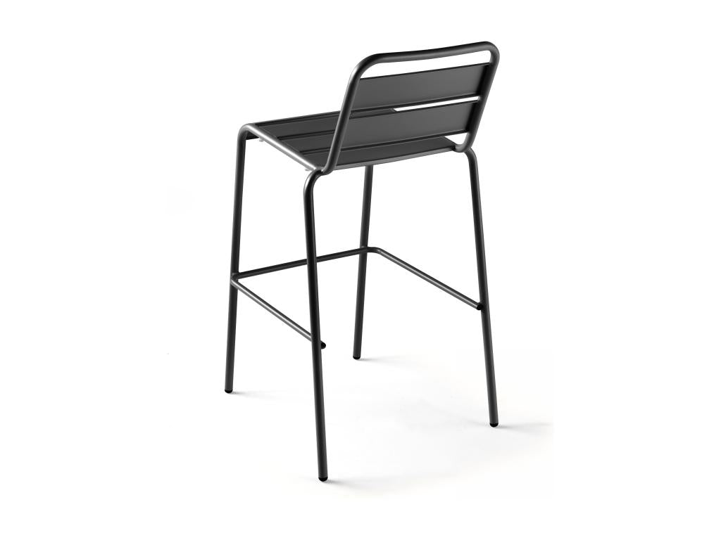 Anthracite metal high chair - Meublita