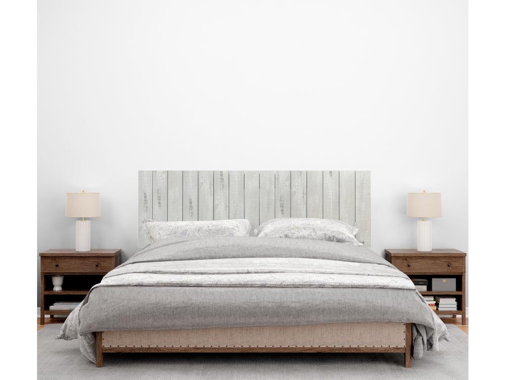 Meublita Vertical Pallet Style Recycled MDF Wood Headboard 135x46 for 120/135 Beds - Arctic