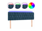 Dark Blue LED Headboard 160x7x78/88 cm Velvet