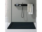 Black shower tray with smooth finish, Meublita SMART colored grate - 150x70 cm
