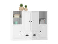 3-piece buffet set, glossy white engineered wood