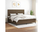 Upholstered bed base with mattress, dark brown, 200x200 cm