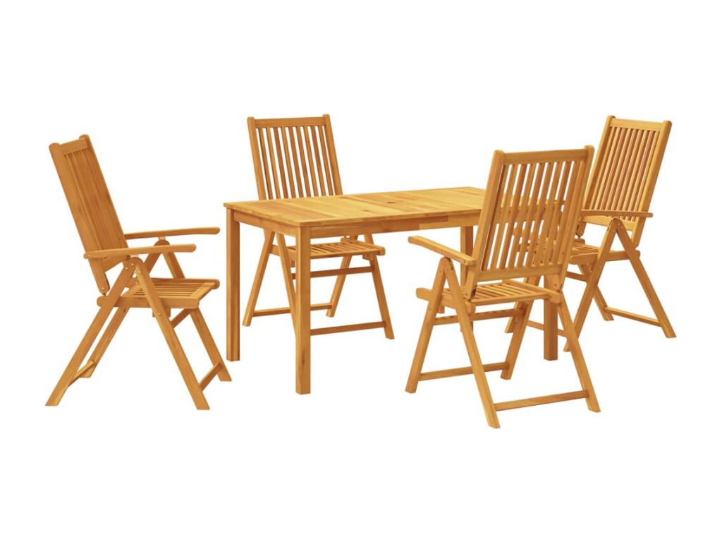 5-piece garden dining set, solid wood, Meublita