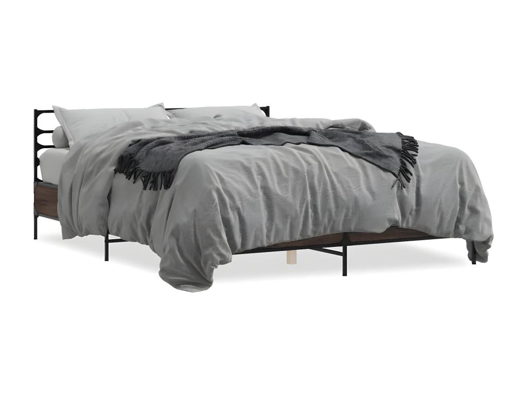 Bed frame without mattress, brown oak, 160x200 cm