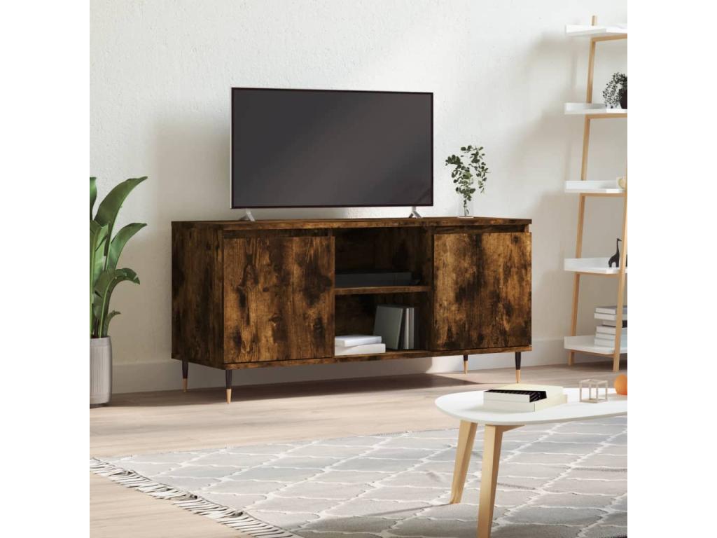 Smoked oak TV stand 104x35x50 cm engineered wood