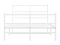 Metal bed frame without mattress and white bed legs, 120x190 cm