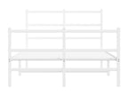 Metal bed frame without mattress and white bed legs, 120x190 cm