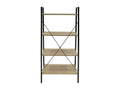 Vertchez - 4-Tier Metal and Wood-Look Shelf