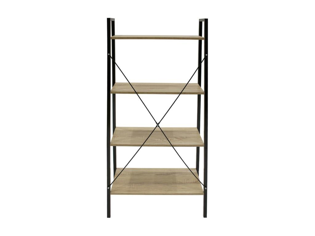 Vertchez - 4-Tier Metal and Wood-Look Shelf