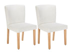 Set of 2 chairs in faux leather and rubberwood - White - Meublita