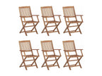 6-piece folding garden chairs with cushions, Meublita wood