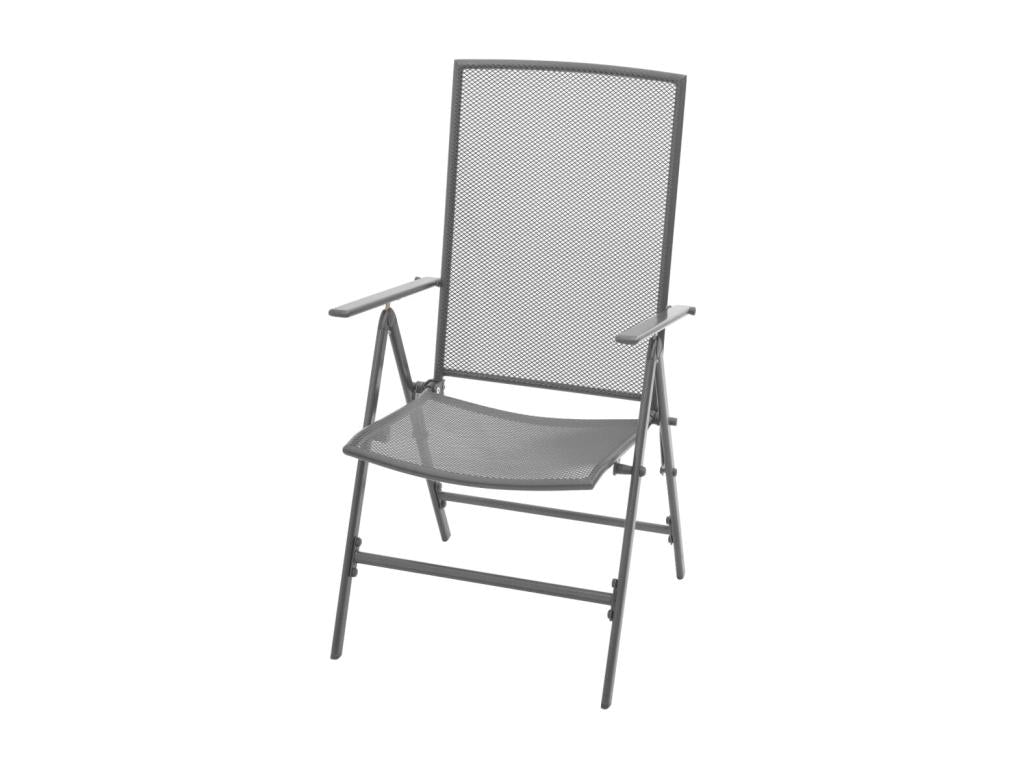 Stackable garden chairs, 2 pieces, steel, grey