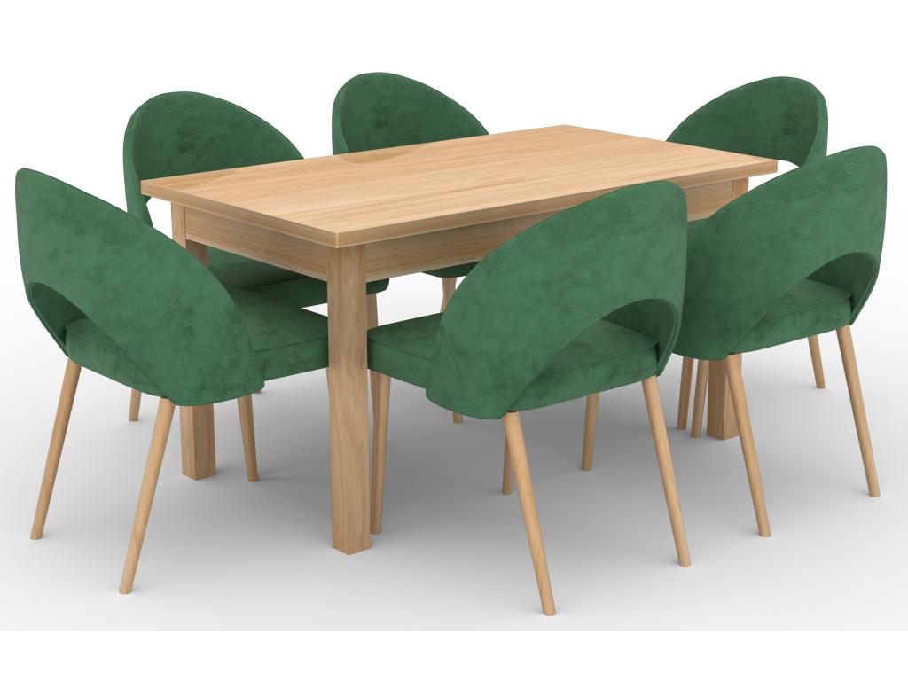 Modern chair in natural beech wood and choice of fabric Cekuza-Fabric 27107