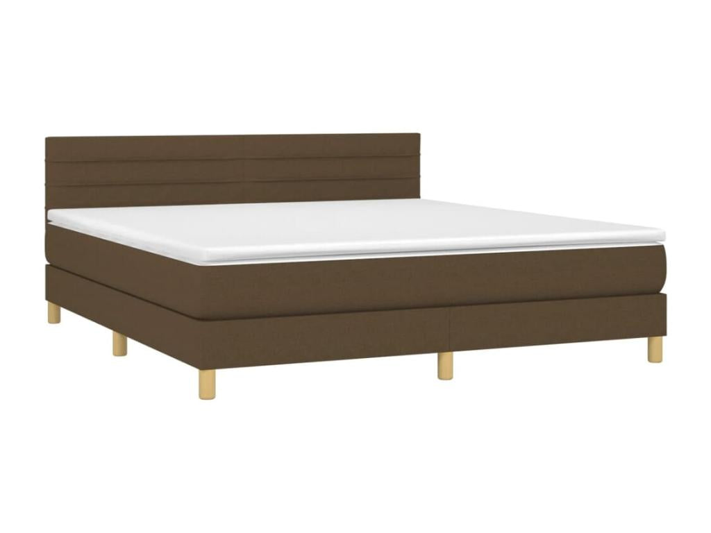 Upholstered bed base with mattress, dark brown, 160x200 cm