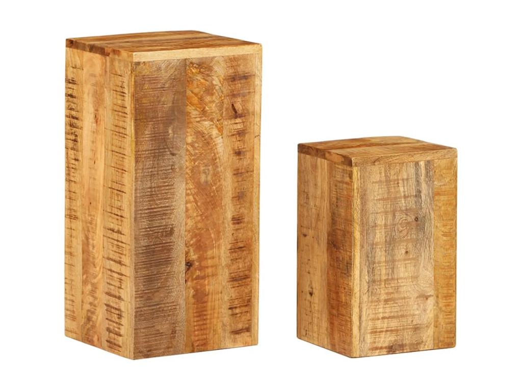 Side tables, 2 pcs, solid mango wood