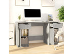 Desk with side cabinet, concrete grey, engineered wood