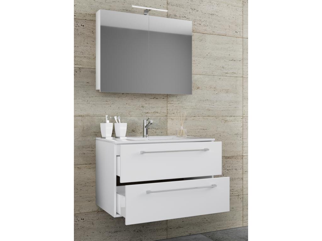 Vertchez 3-piece bathroom vanity unit with sink and drawer SC 60 - white