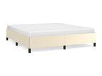 Cream bed frame 160x200 cm Faux leather