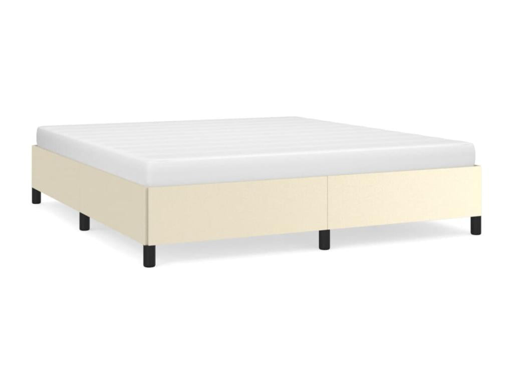 Cream bed frame 160x200 cm Faux leather